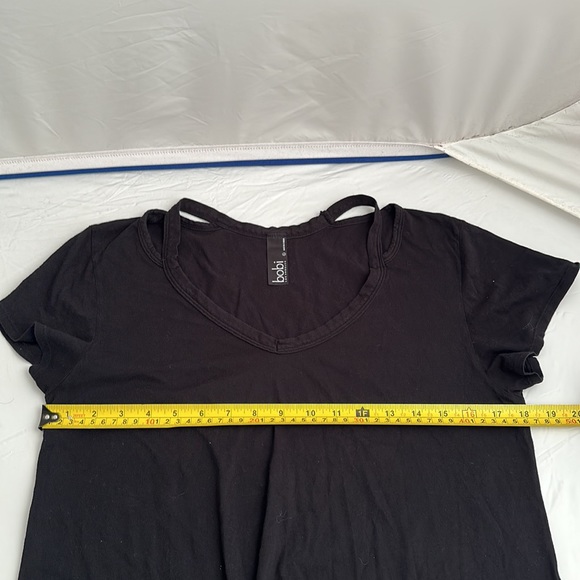 Bobi Los Angeles black v-neck t-shirt dress - Picture 7 of 11